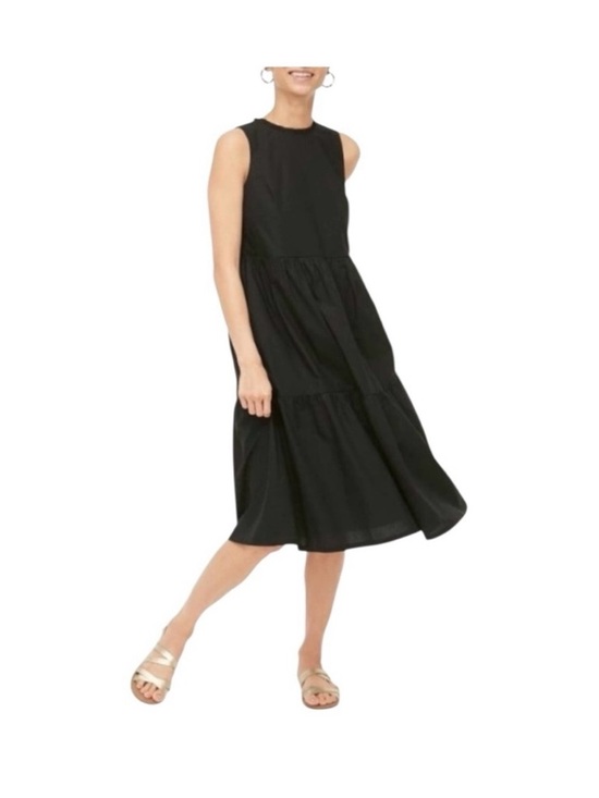 J. Crew Dresses & Skirts - J Crew Classic Black Sleeveless Tiered Midi Dress size 0